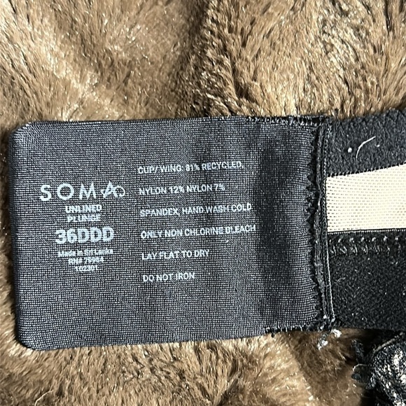 SOMA Unlined Plunge Black Lace Sz 36DDD - Picture 6 of 7